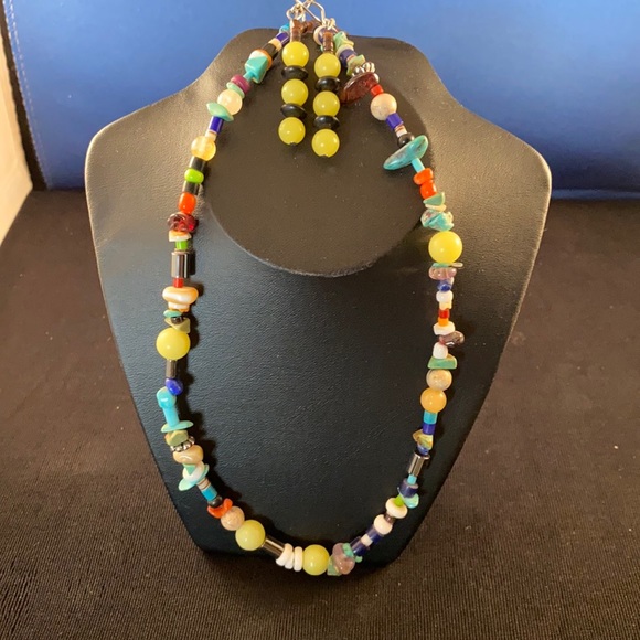 Santa Domingo multi stone necklace and earrings - Picture 1 of 5